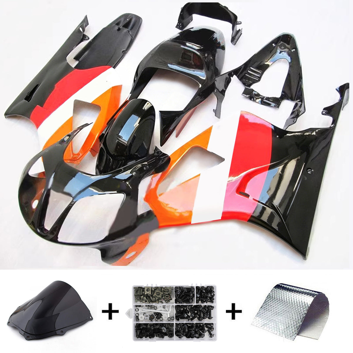 Amotopart 2000-2006 Honda VTR1000 RC51 Czarny Szary Czerwony Biały Zestaw owiewki