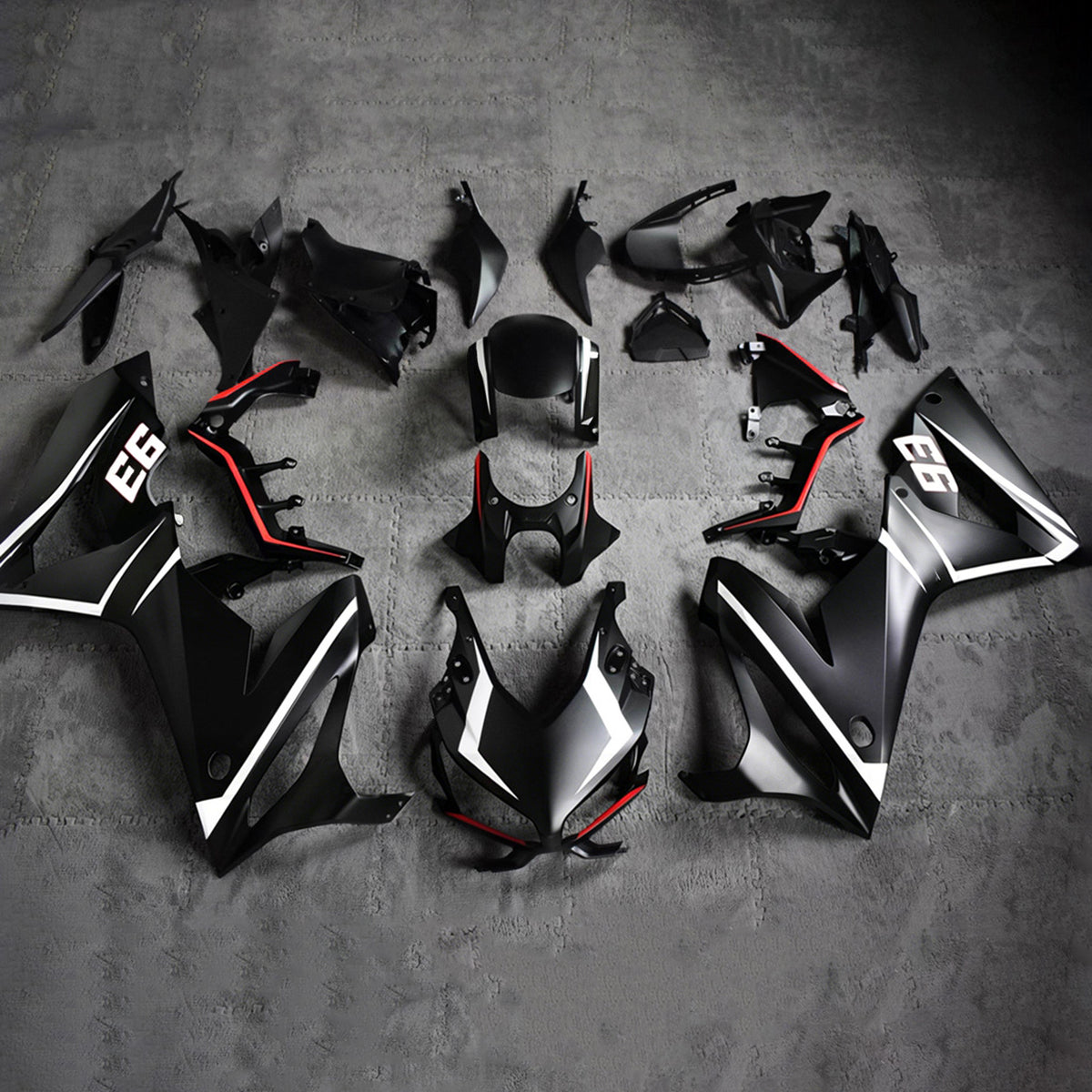 Amotopart 2019-2020 Honda CBR650R Grey Black White Kiting Kit