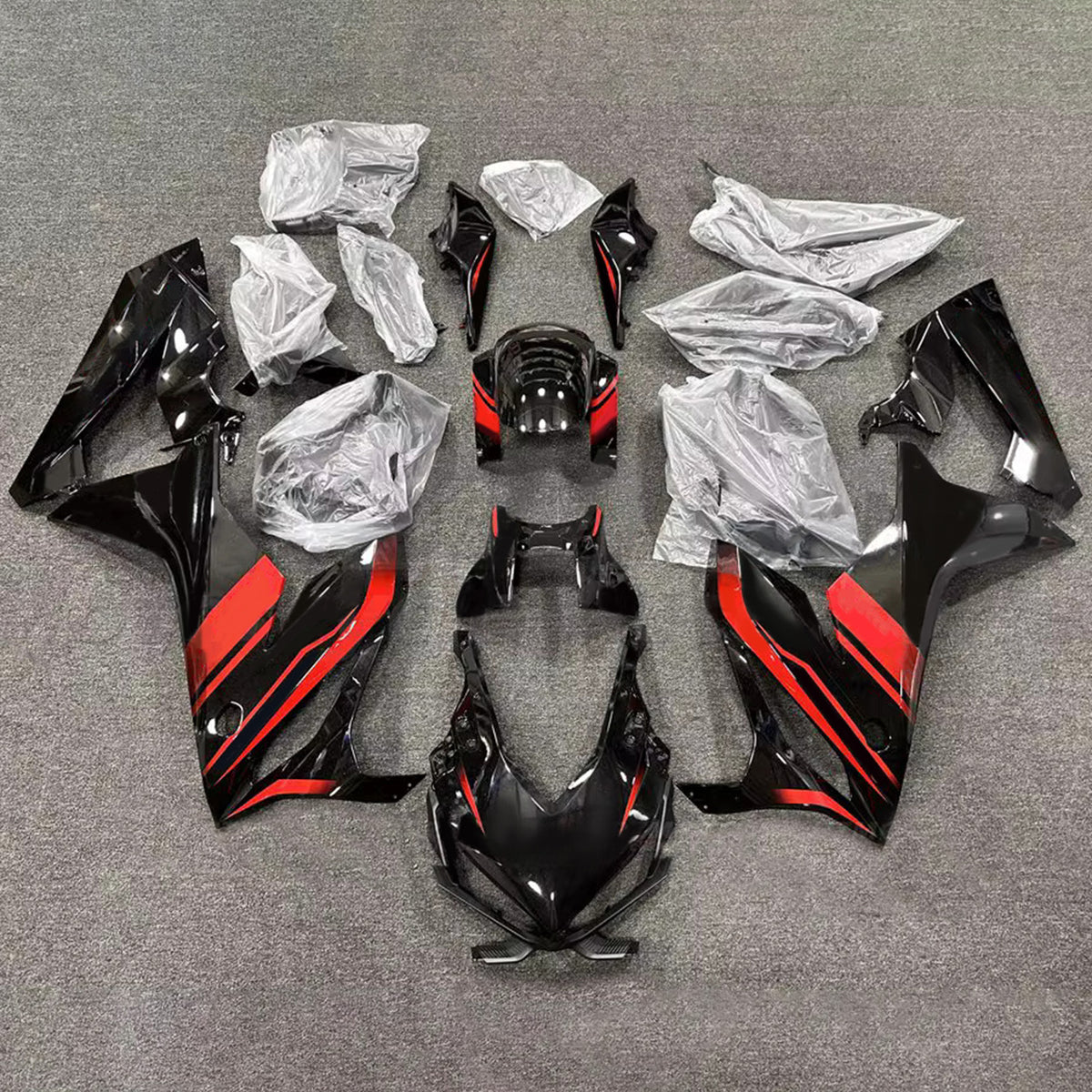 Amotopart 2019-2020 Honda CBR650R Black Red Fairing Kit