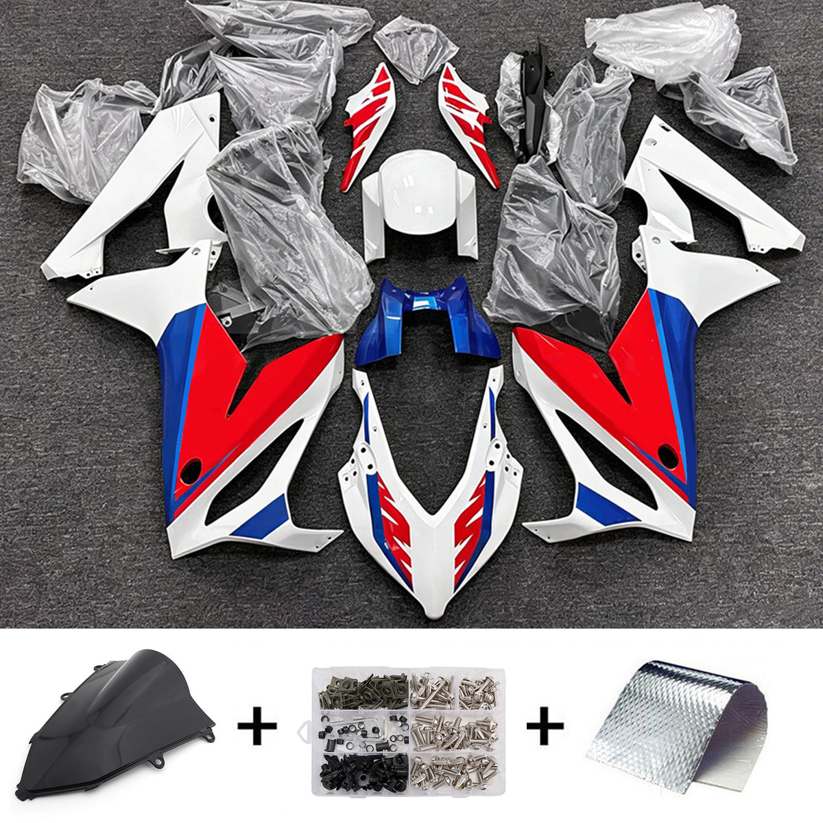 Amotopart 2019–2020 Honda CBR650R Weiß Schwarz Rot Verkleidungsset