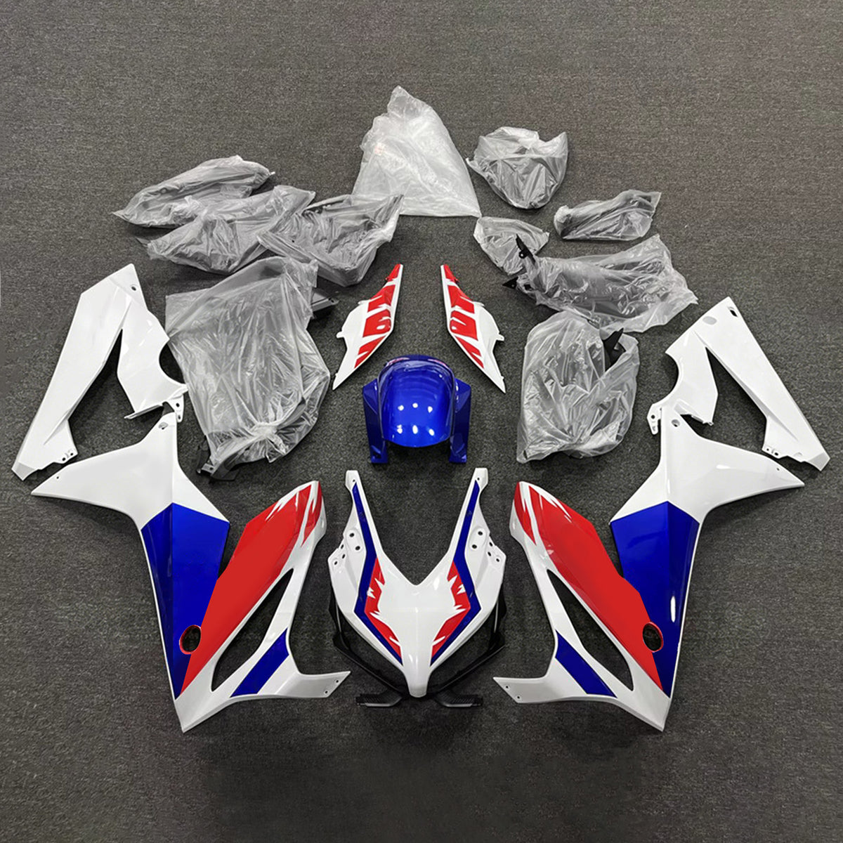 Amotopart 2019-2020 Honda CBR650R White Black Blue Fairing Kit