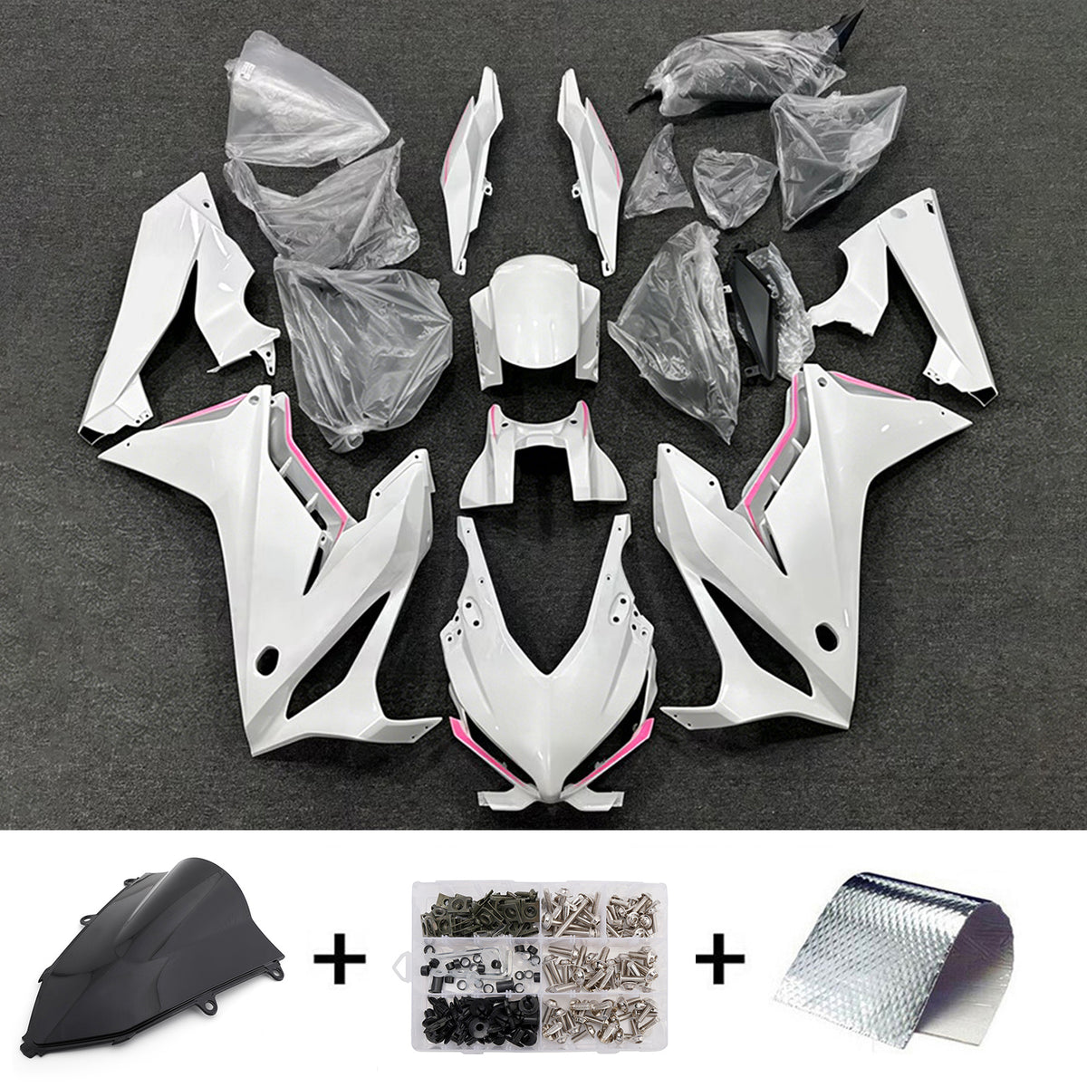 Amotopart 2019-2020 Honda CBR650R Gray Black White Fairing Kit