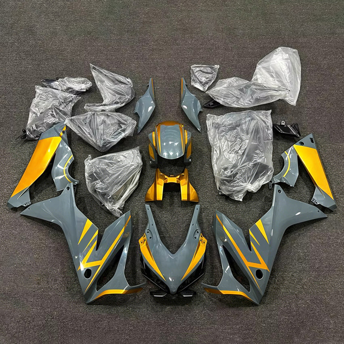 Amotopart 2019-2020 Honda CBR650R Black Gold Yellow Fairing Kit
