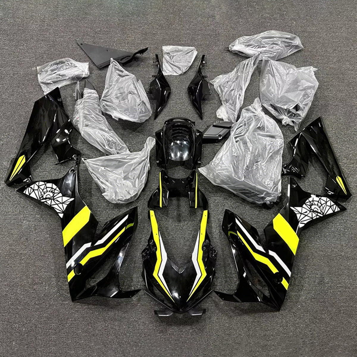 Amotopart 2019-2020 Honda CBR650R Black Yellow Kiting Kit