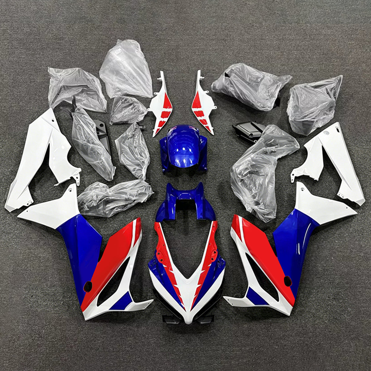 Amotopart 2019-2020 Honda CBR650R White Blue Black Fairing Kit