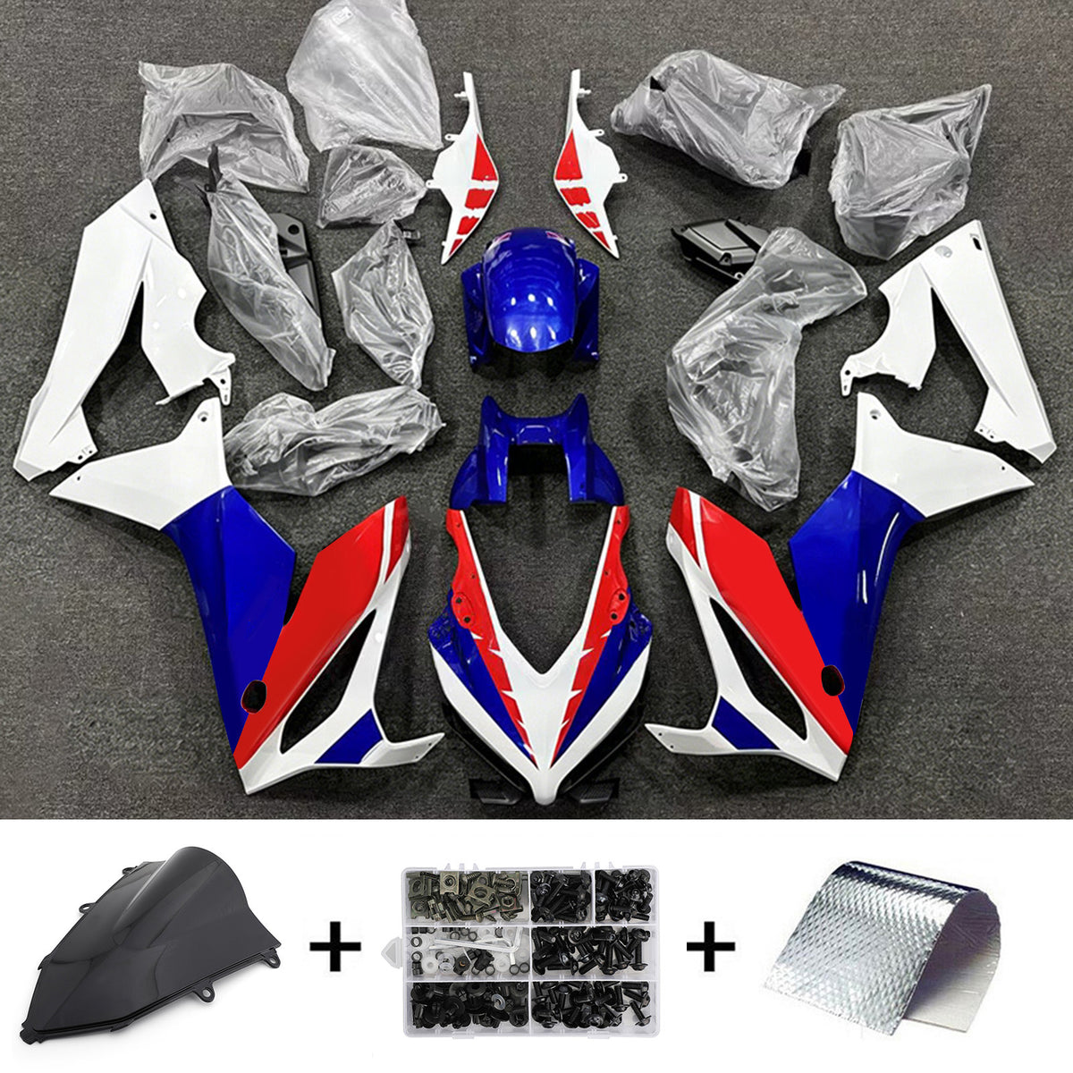 Sada kapotáže Amotopart 2019-2020 Honda CBR650R Bílá Modrá Černá
