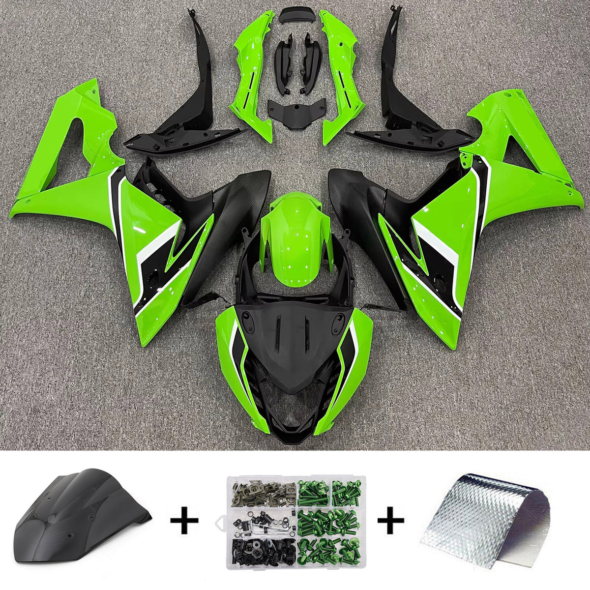 Amotopart 2014-2016 Honda CBR650F Grøn Grå Sort Fairing Kit