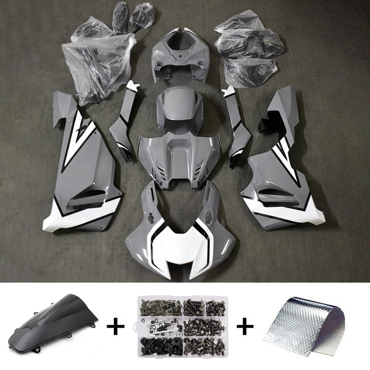 Amotopart 2020-2023 Honda CBR1000RR-R Grau Schwarz Verkleidungsset