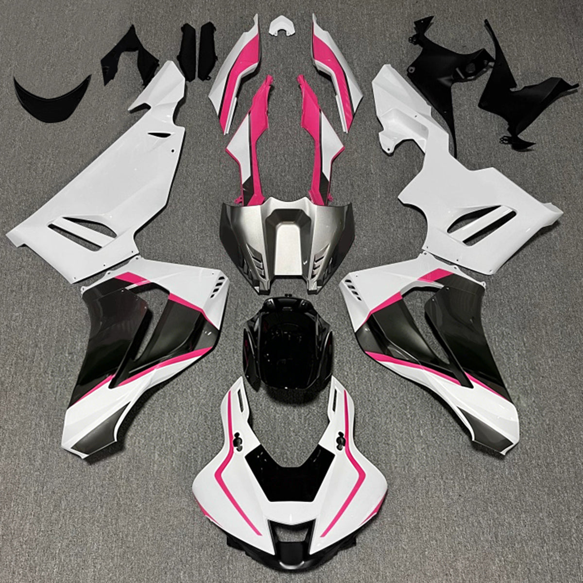 Amotopart 2020–2023 Honda CBR1000RR-R Weiß Rosa Schwarz Verkleidungsset