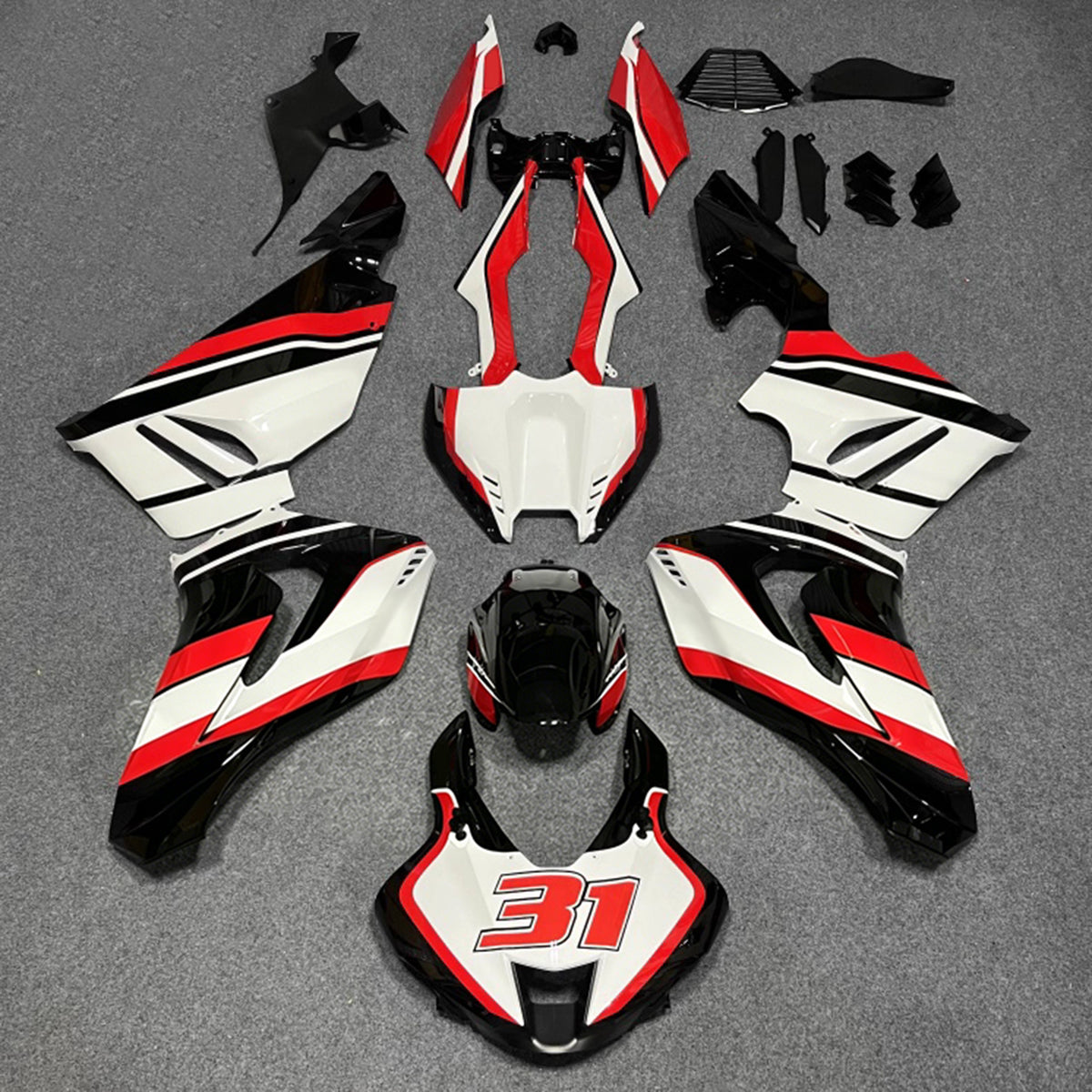 Amotopart 2020-2023 Honda CBR1000RR-R Černá Červená Bílá Sada kapotáže