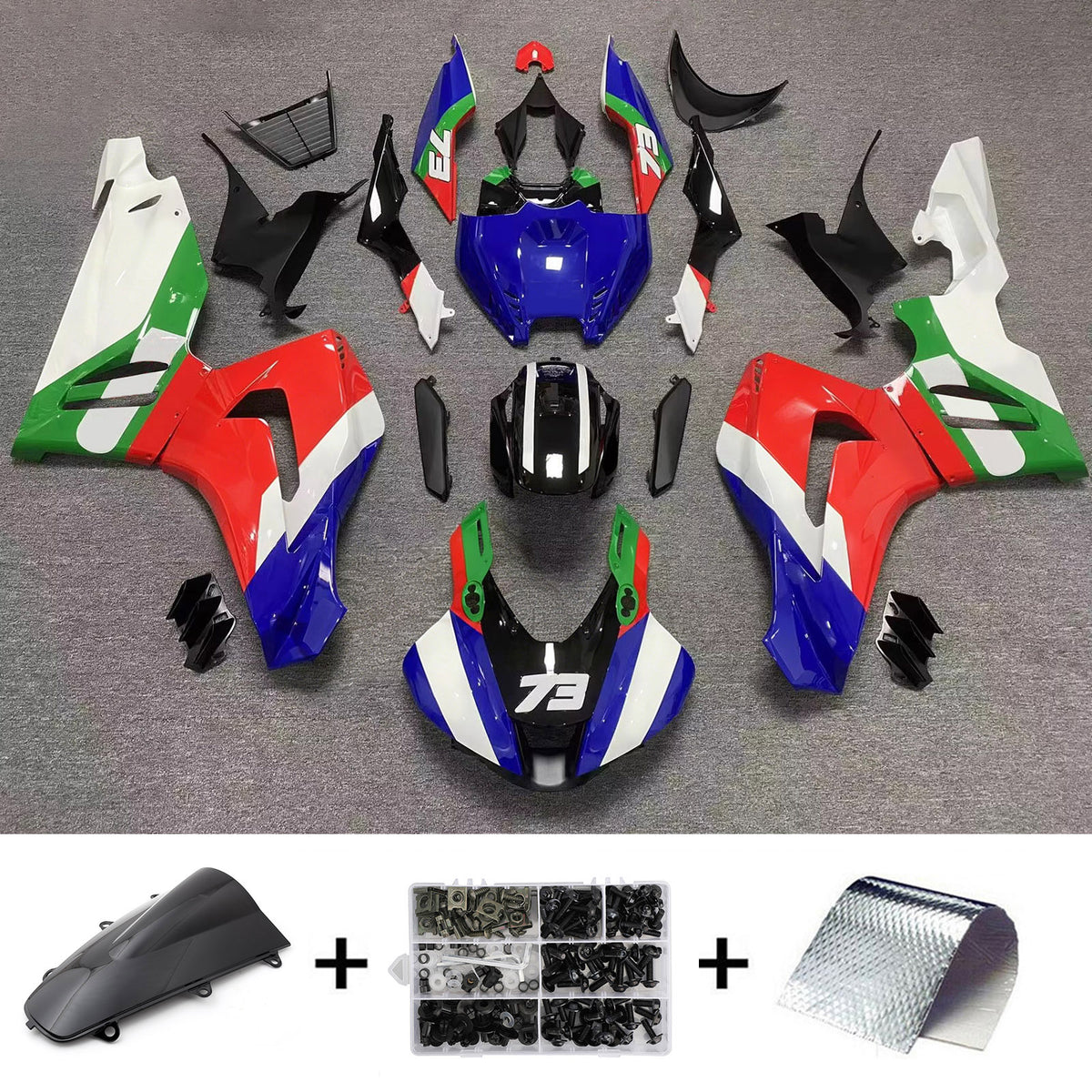 Kit carena Amotopart 2020-2023 Honda CBR1000RR-R nero blu rosso