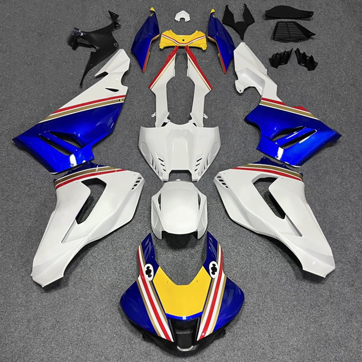 Amotopart 2020–2023 Honda CBR1000RR-R Weiß Blau Schwarz Verkleidungsset