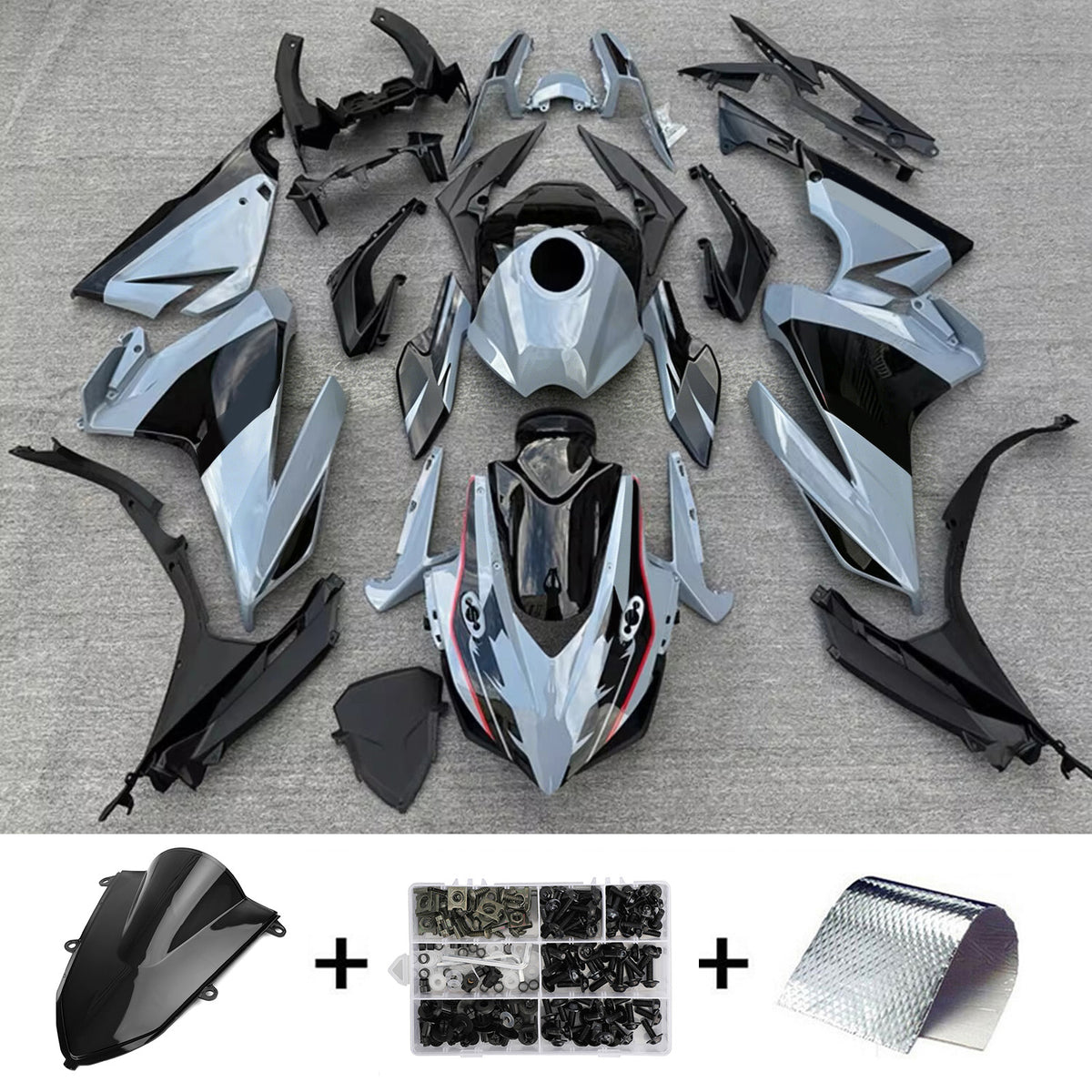Amotopart 2022 Honda CBR400R Kit de carenado negro azul