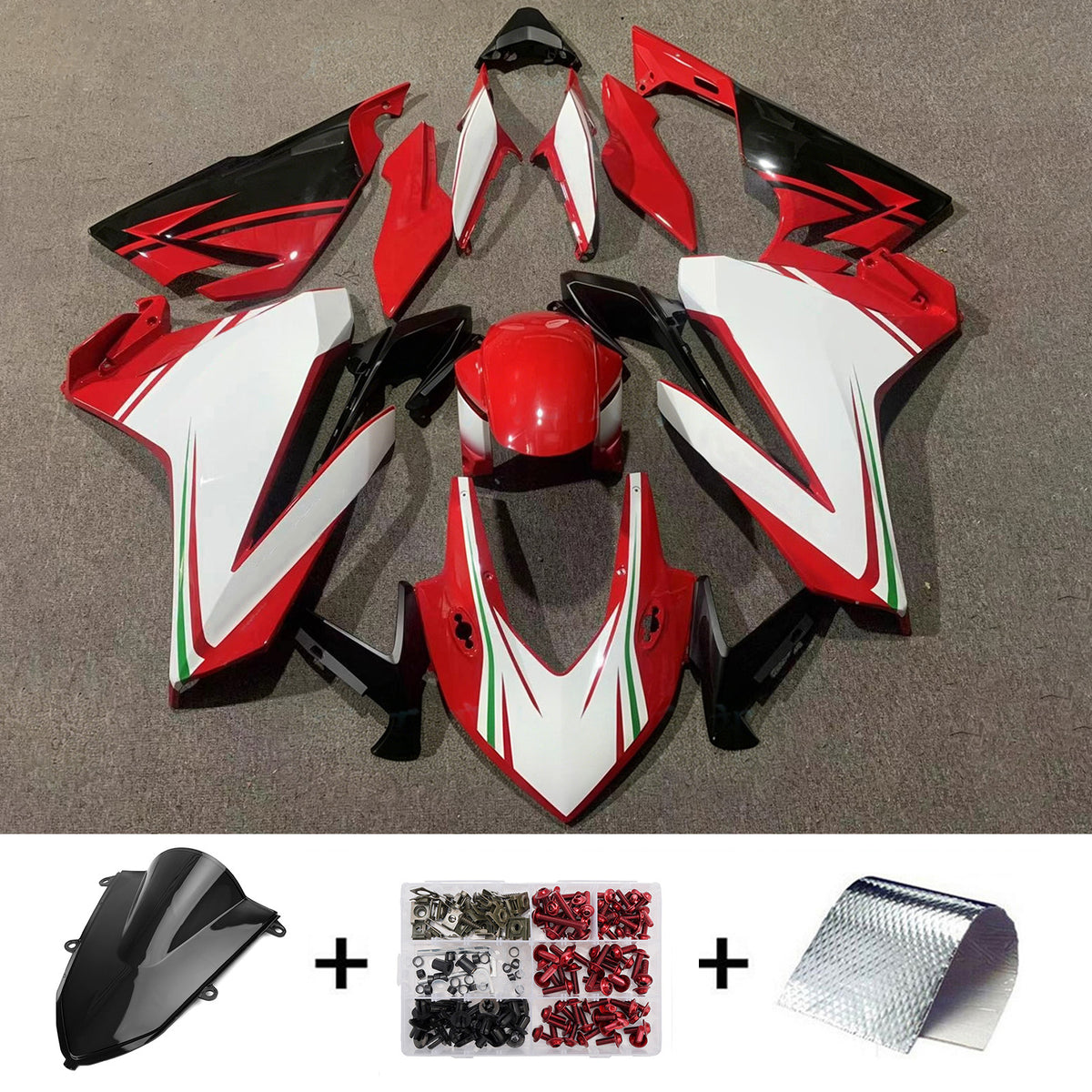 Amotopart 2022-2023 Honda CBR500R Gray Black Red White Fairing Kit