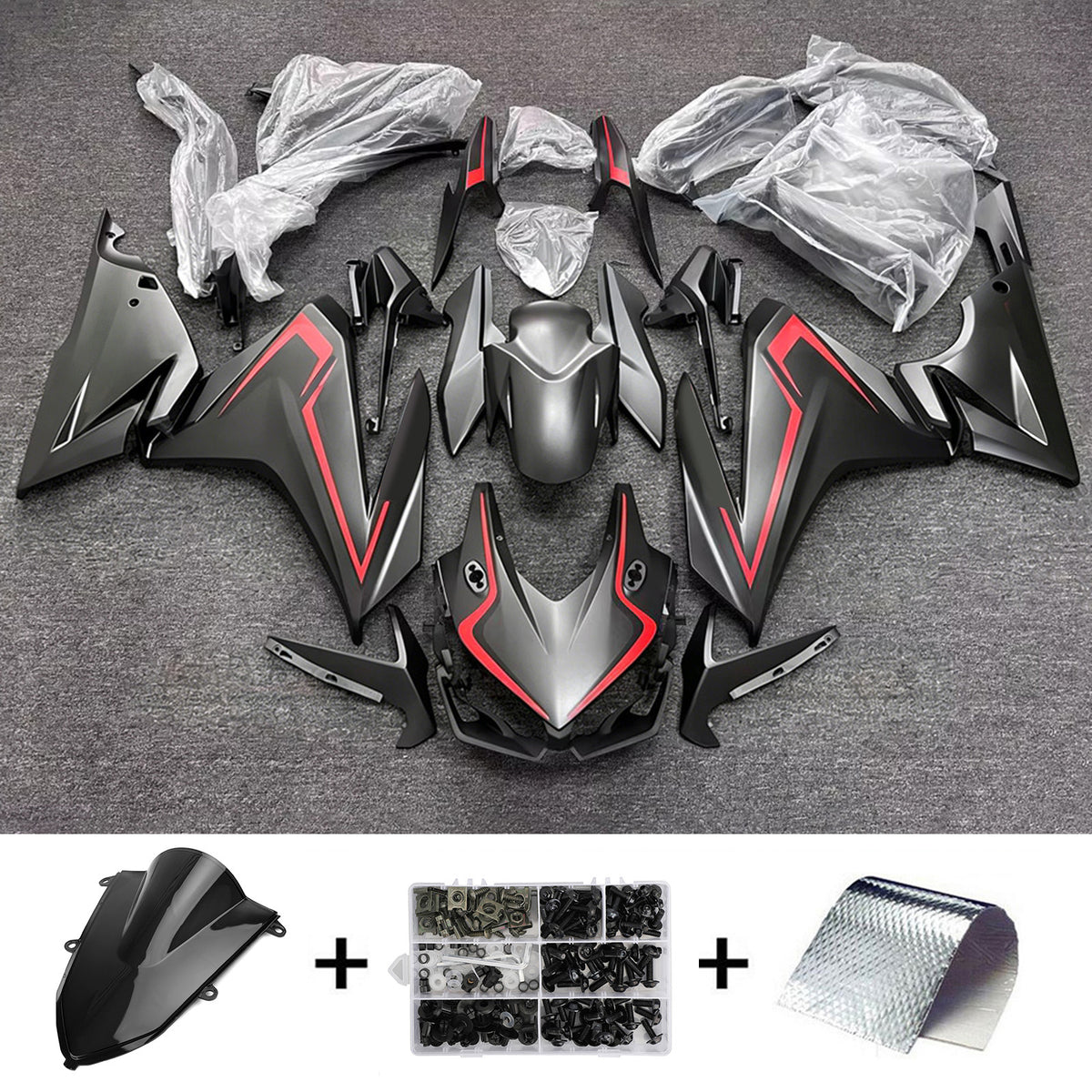 Amotopart 2022-2023 Honda CBR500R Kit de carenado negro