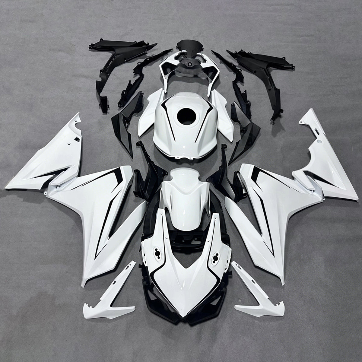 Amotopart 2019-2021 Honda CBR500R White Black Fairing Kit