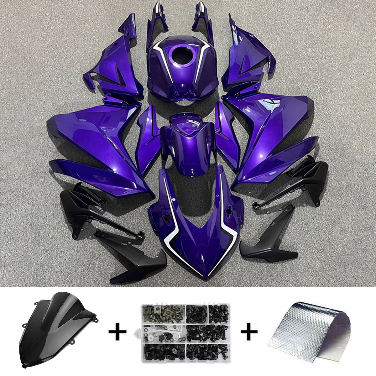 Amotopart 2022 Honda CBR400R Black Purple Fairing Kit