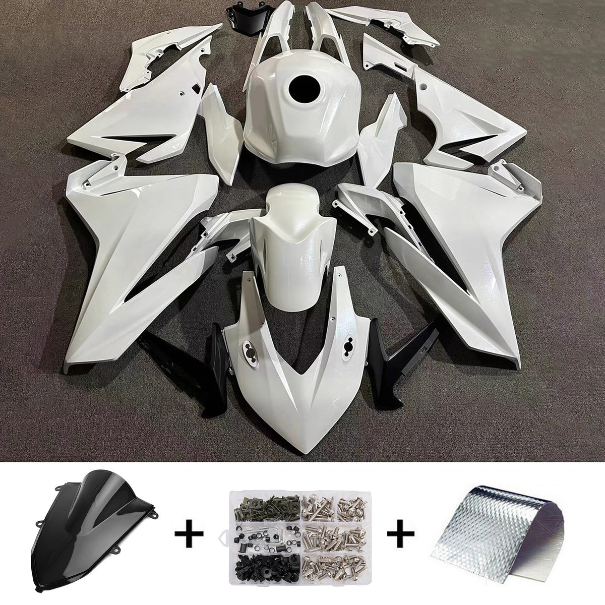 Amotopart 2022-2023 Honda CBR500R Gray White Black Fairing Kit