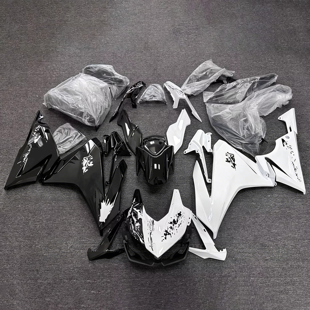 Amotopart 2019-2021 Honda CBR500R White Black Fairing Kit