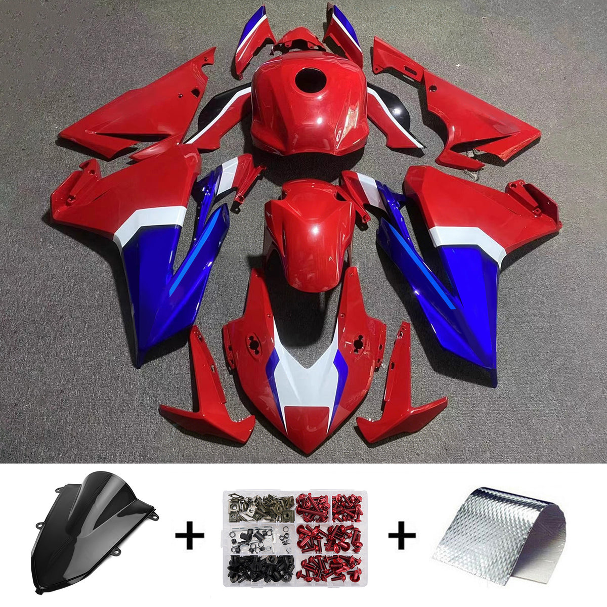 Amotopart 2022-2023 Honda CBR500R Sort Blå Rød Fairing Kit