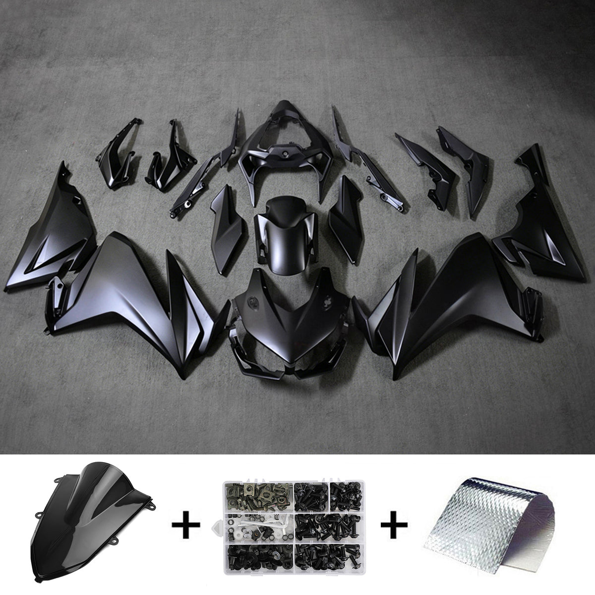 Amotopart 2022–2023 Honda CBR500R Schwarz Grau Blau Verkleidungsset