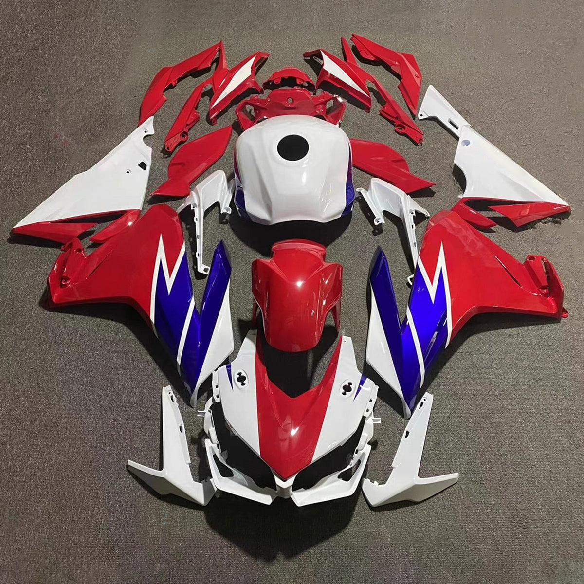 Kit de carenagem Amotopart 2022-2023 Honda CBR500R vermelho branco preto cinza