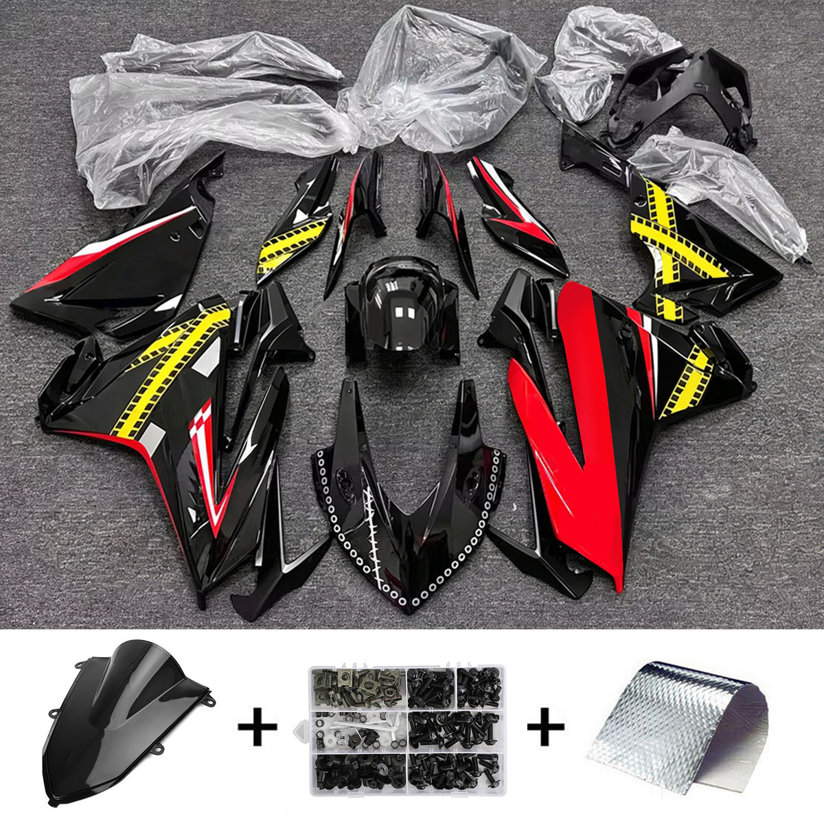 Amotopart 2022-2023 Honda CBR500R Black Gray Fairing Kit