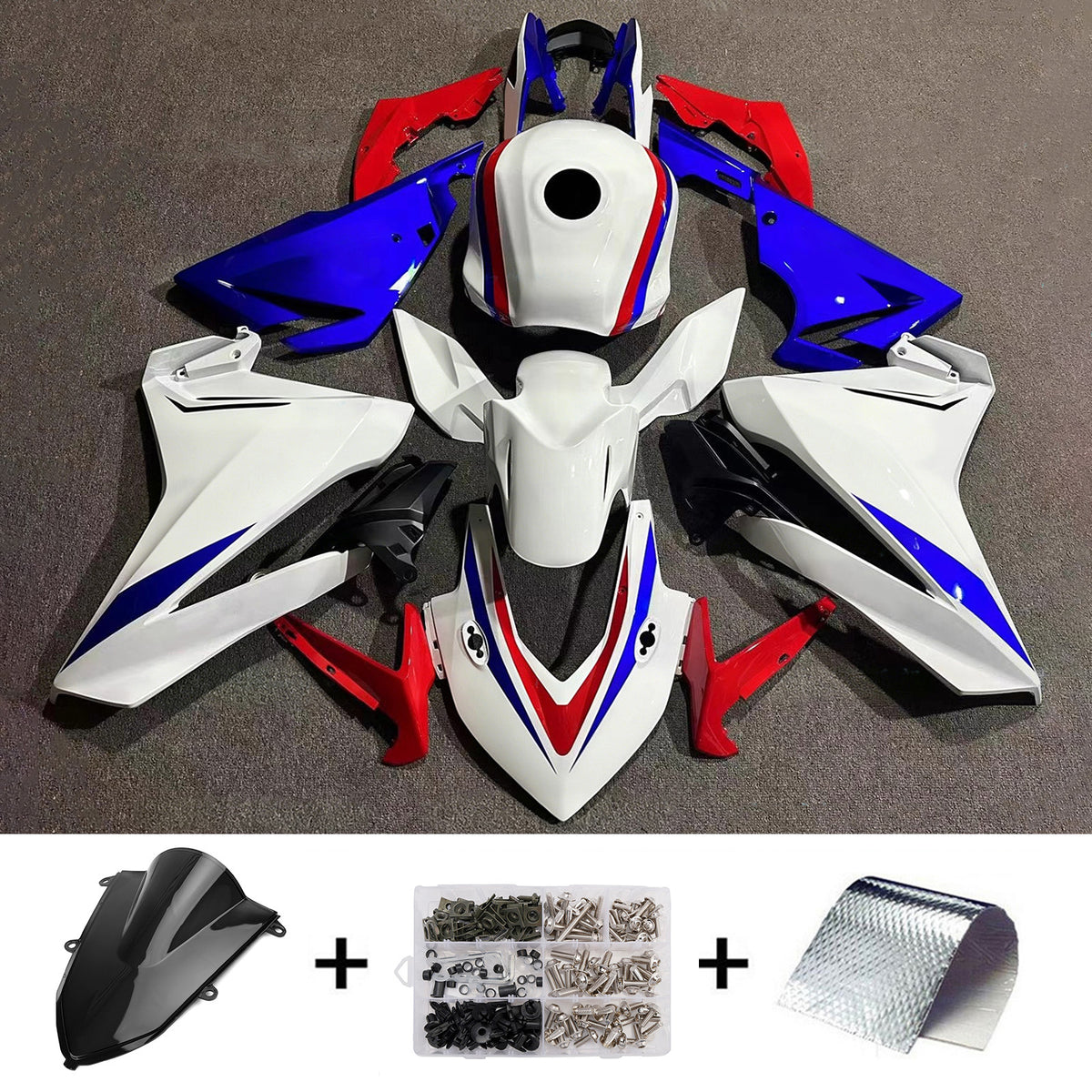 Amotopart 2022 Honda CBR400R Grå Blå Hvid Sort Beklædningssæt