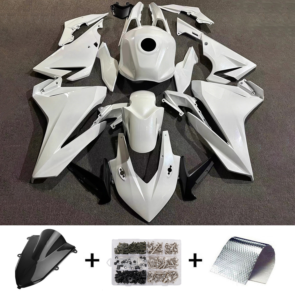 Amotopart 2022 Honda CBR400R Sort Hvid Grå Fairing Kit