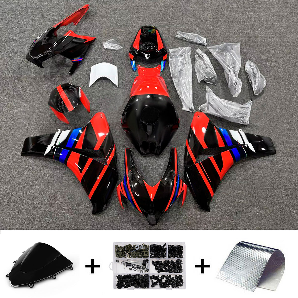 Amotopart 2008-2011 Honda CBR1000RR zwart oranje kuipset