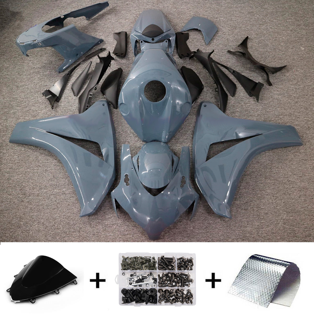 Amotopart 2008-2011 Honda CBR1000RR Grey Fairing Kit