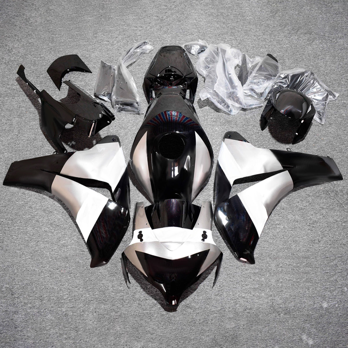 Amotopart 2008-2011 Honda CBR1000RR Black Silver Fairing Kit