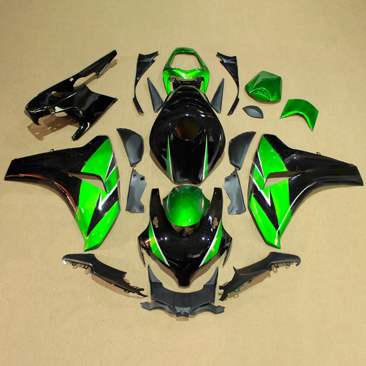 Amotopart 2008-2011 Honda CBR1000RR Green Black Fairing Kit