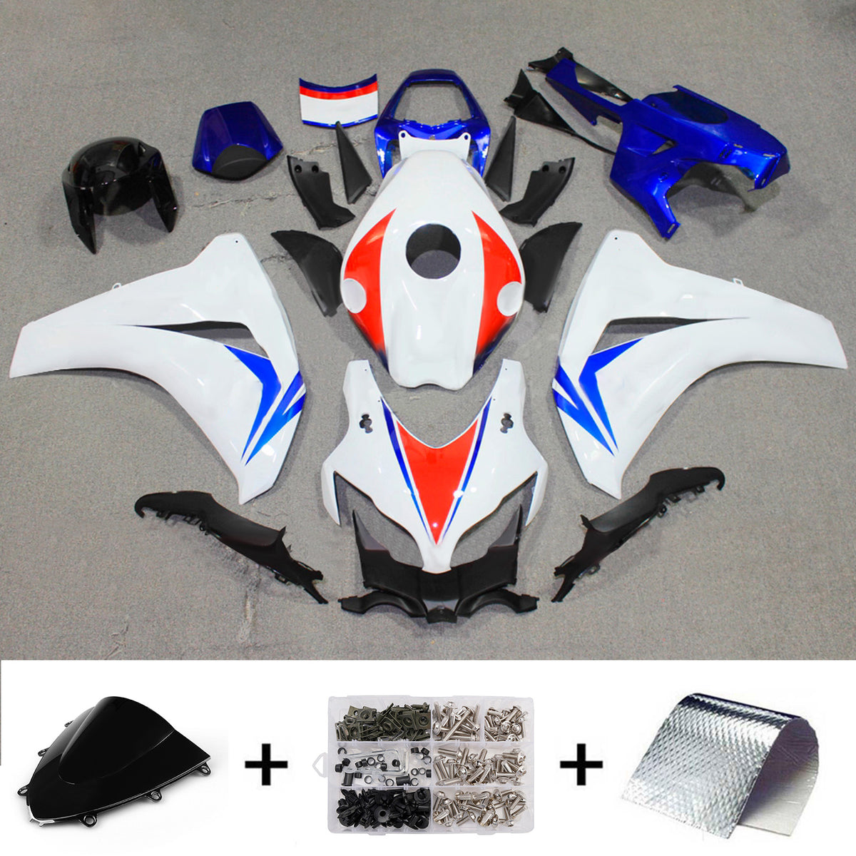 Amotopart 2008-2011 Honda CBR1000RR White Fairing Kit