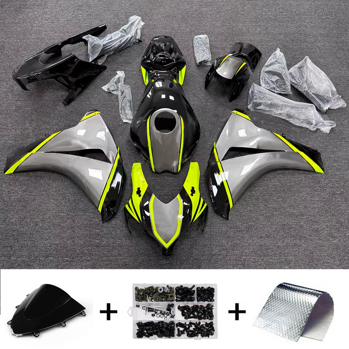 Amotopart 2008–2011 Honda CBR1000RR graues Verkleidungsset