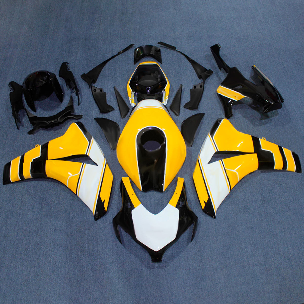 Amotopart 2008-2011 Honda CBR1000RR Kit de carenado amarillo negro blanco
