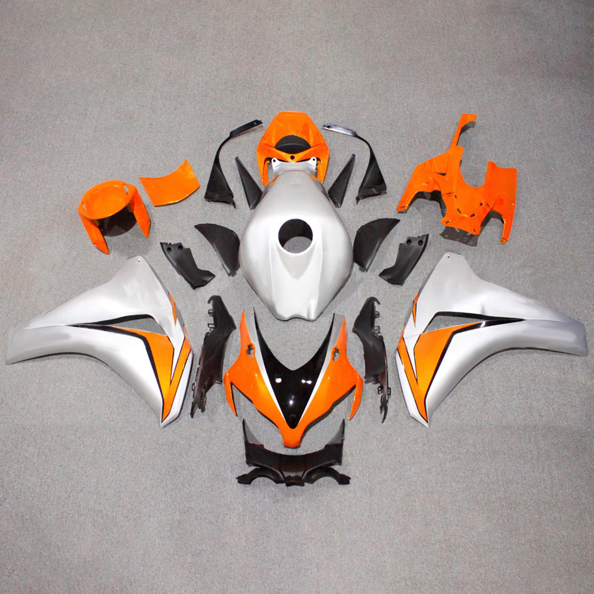 Amotopart 2008-2011 Honda CBR1000RR Silver Orange Fairing Kit