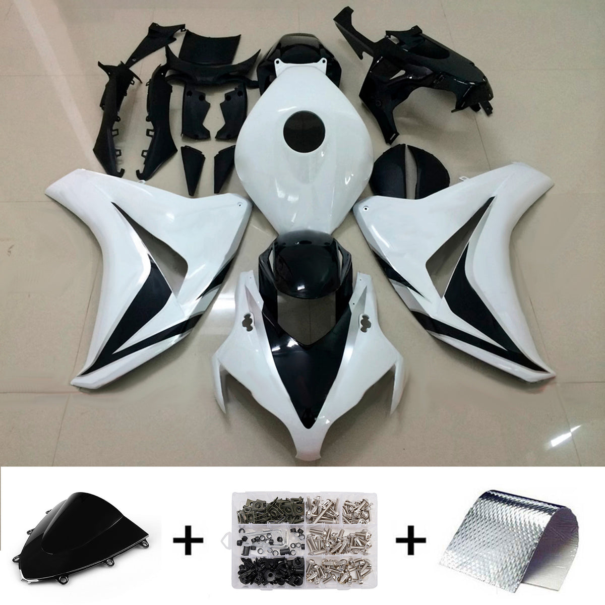 Sada kapotáže Amotopart 2008-2011 Honda CBR1000RR White Black