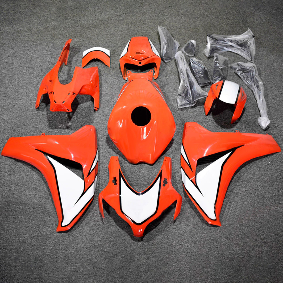 Amotopart 2008-2011 Honda CBR1000RR Orange White Fairing Kit