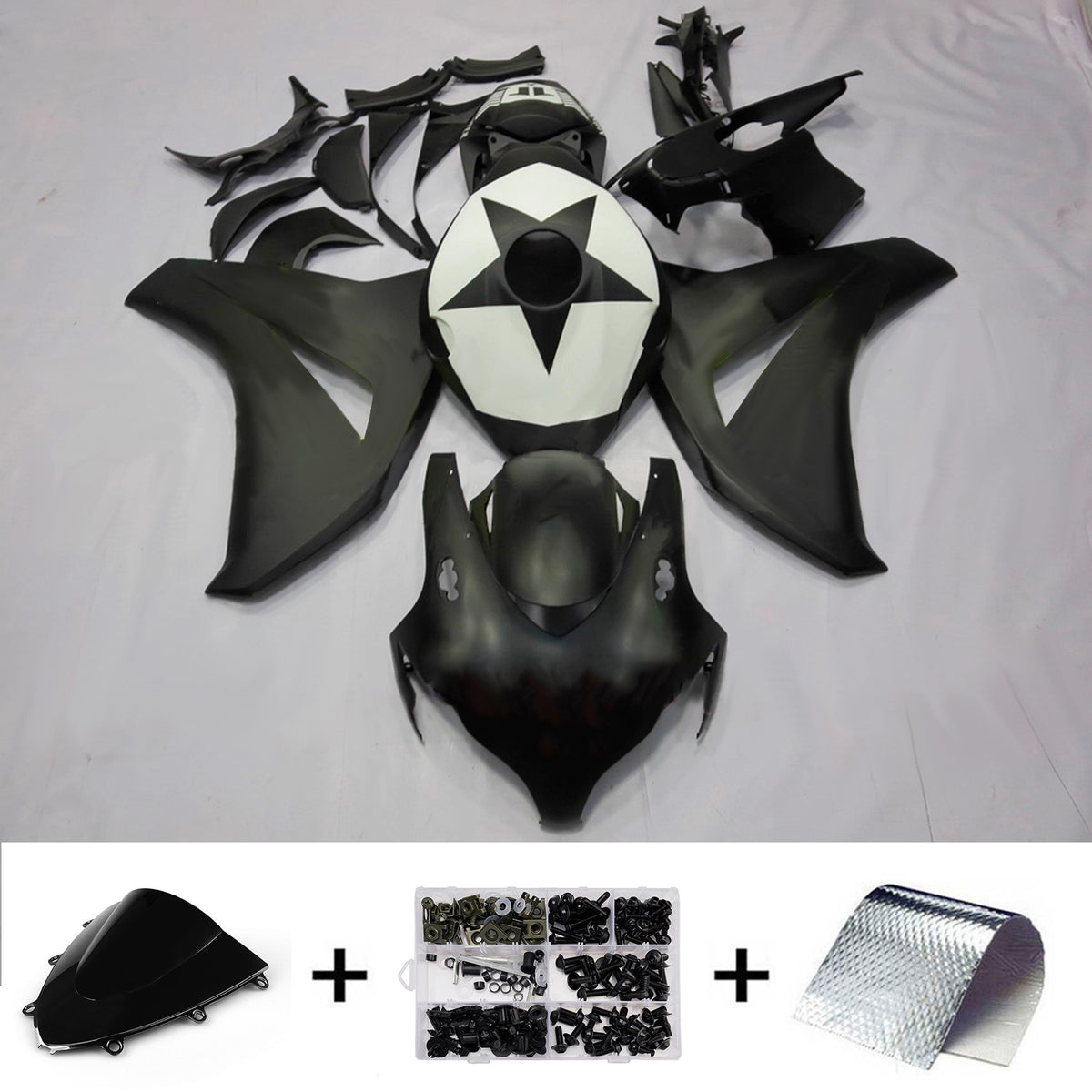 Amotopart 2008-2011 Honda CBR1000RR Black Fairing Kit