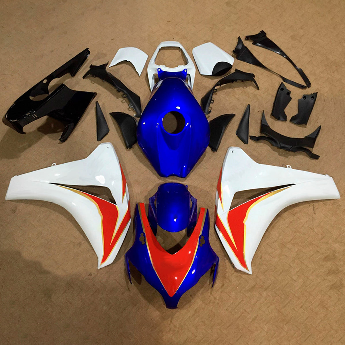 Amotopart 2008-2011 Honda CBR1000RR Blue Red White Fairing Kit