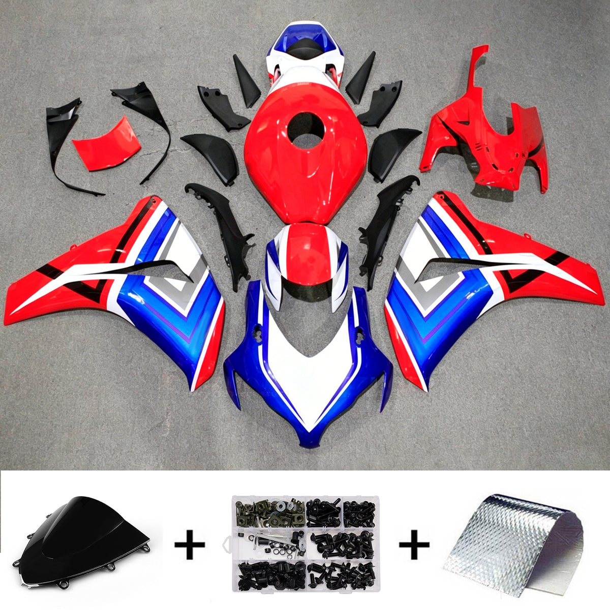 Amotopart 2008-2011 Honda CBR1000RR rood-blauwe kuipset