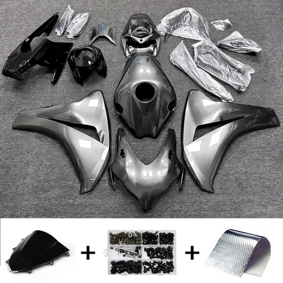 Sada Amotopart 2008-2011 Honda CBR1000RR Grey Fairing Kit