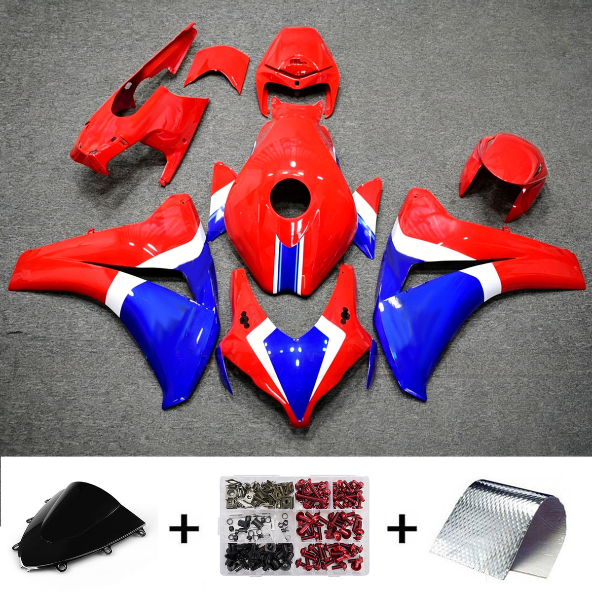 Amotopart 2008-2011 Honda CBR1000RR Red Blue Fairing Kit