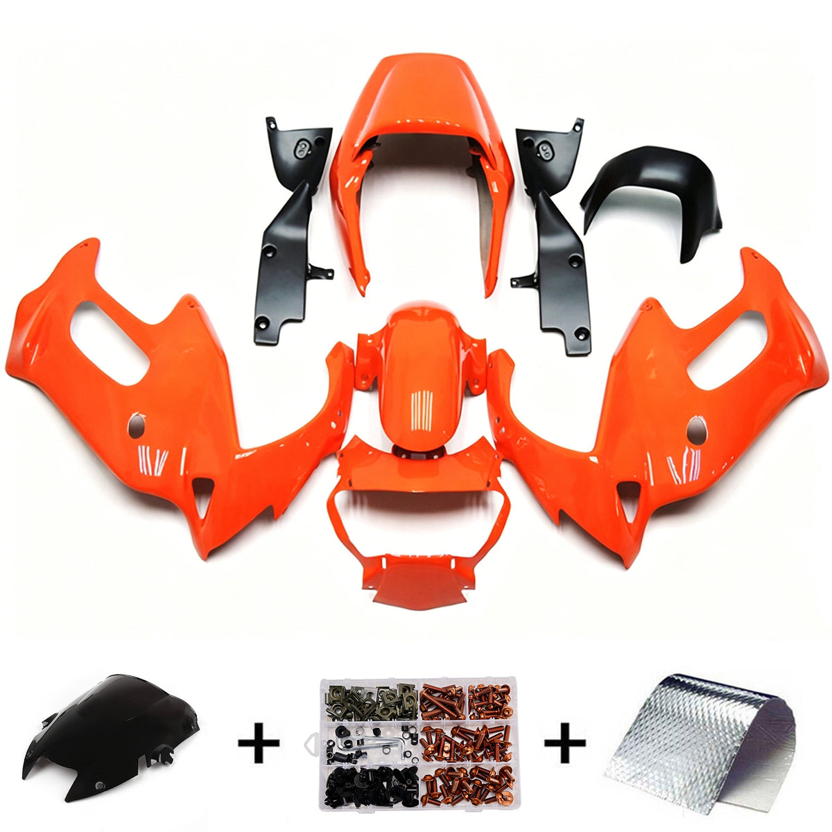 Amotopart 1997-2005 ホンダ VTR1000F オレンジ フェアリングキット