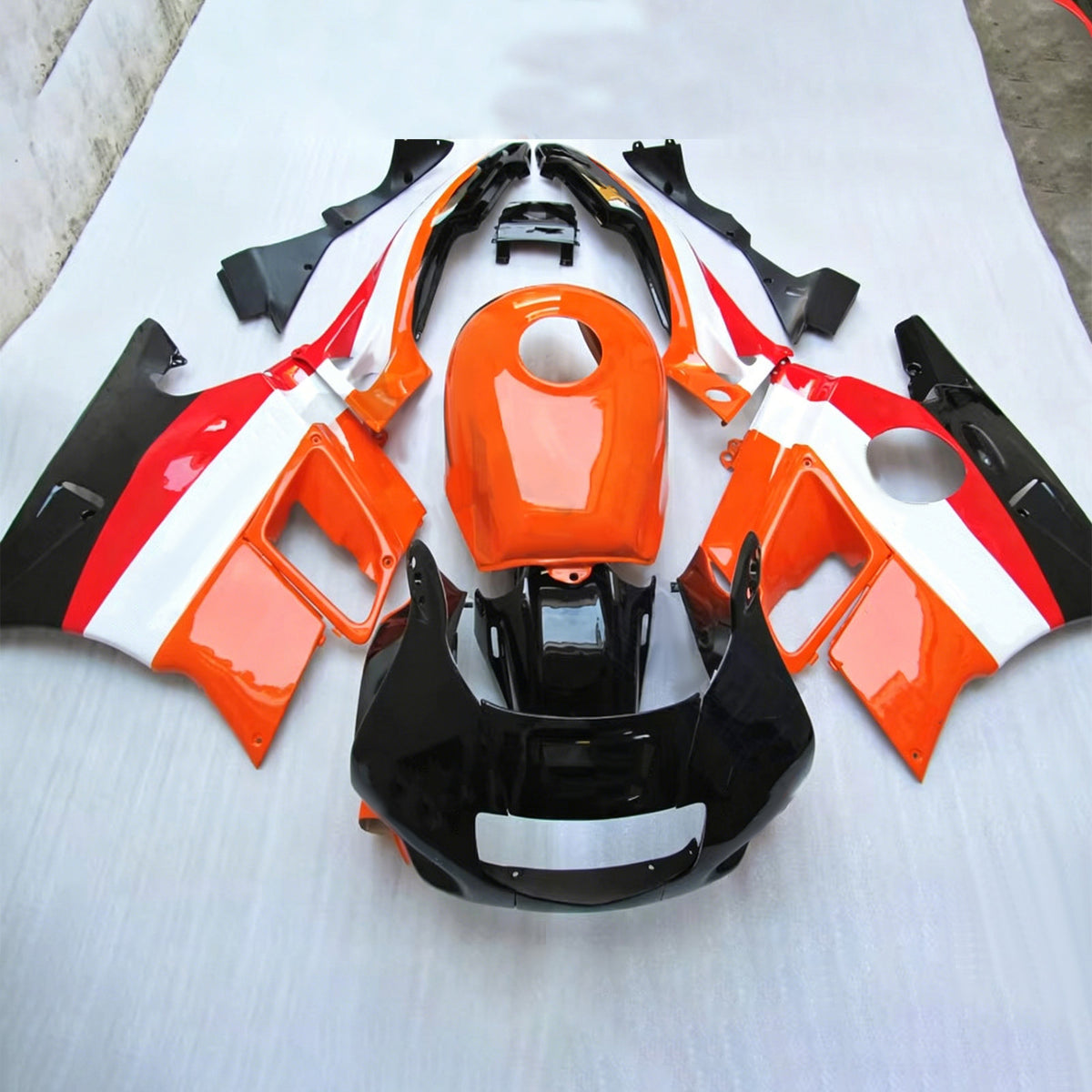 Kit de carenagem Amotopart 1991-1994 Honda CBR600 F2 laranja vermelho branco