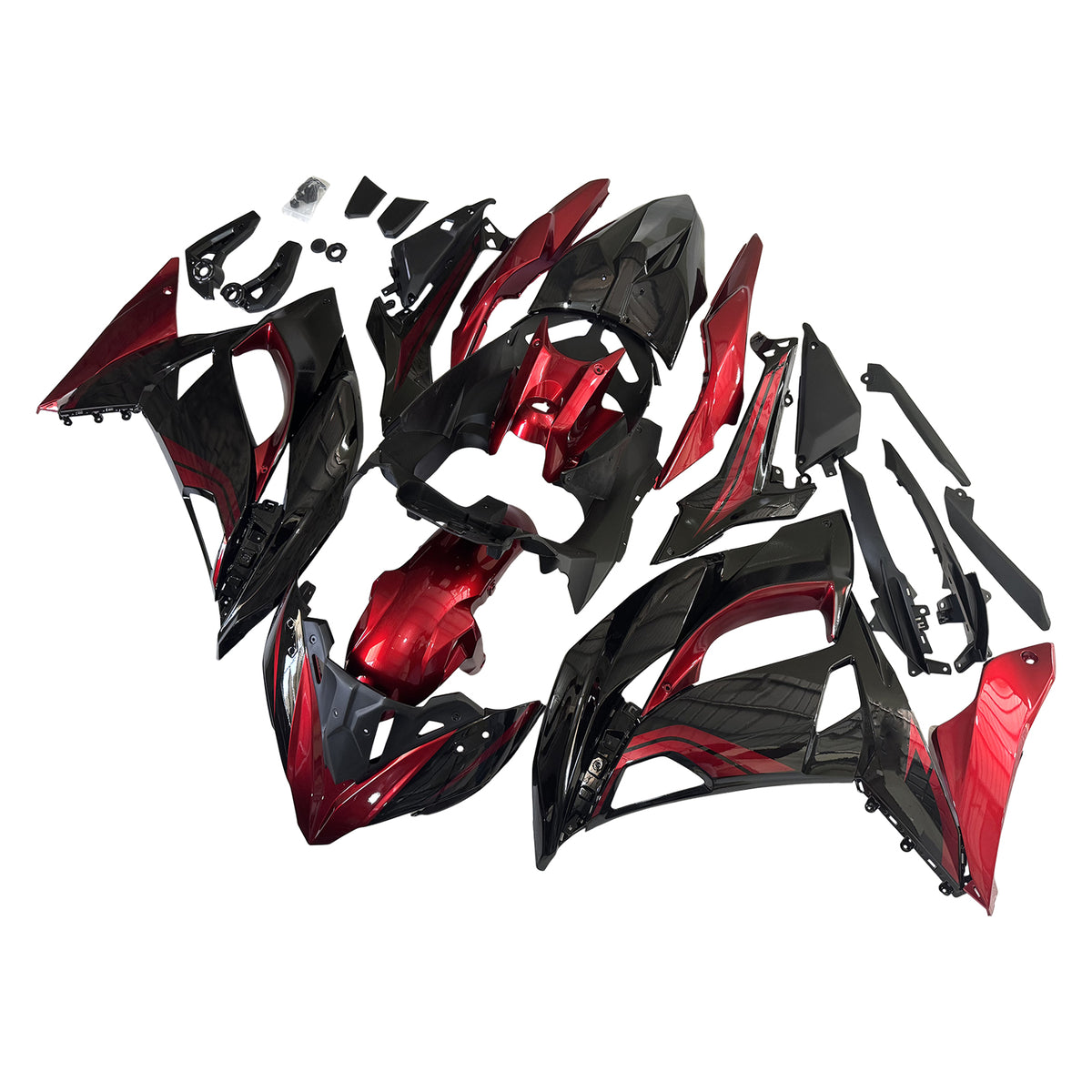 Amotopart 2017-2019 Kawasaki ER-6F Ninja 650R Black White Red Fairing Kit