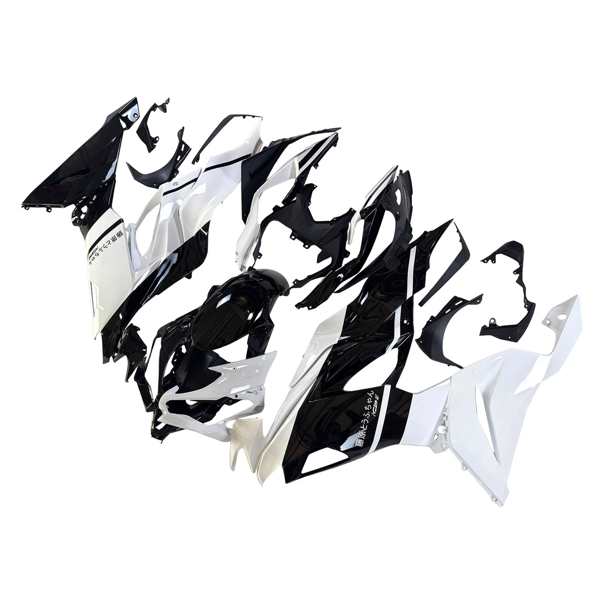 Kit de carenagem Amotopart 2019-2023 Kawasaki ZX-6R branco preto