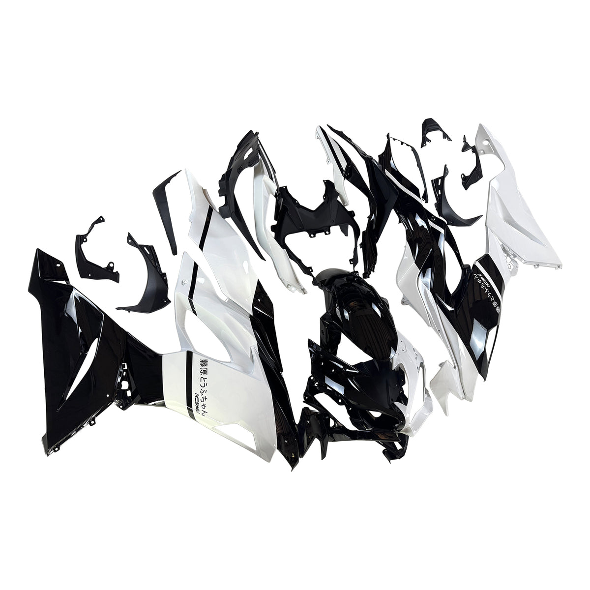 Kit de carenagem Amotopart 2019-2023 Kawasaki ZX-6R branco preto