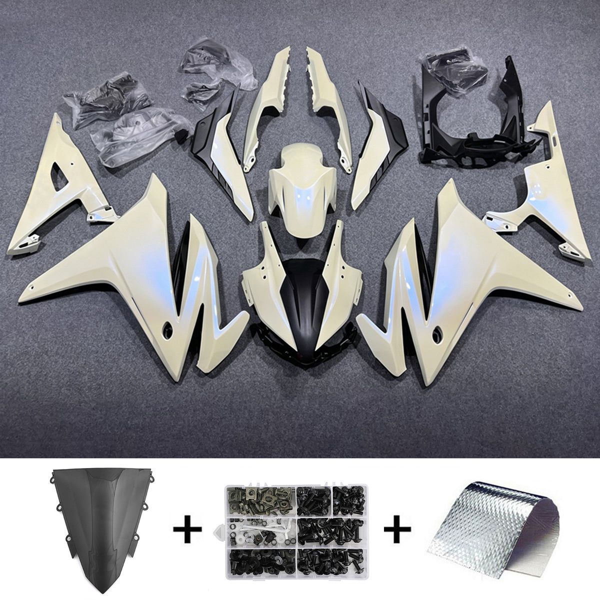 Kit de carénage blanc Amotopart 2016-2018 Honda CBR500R